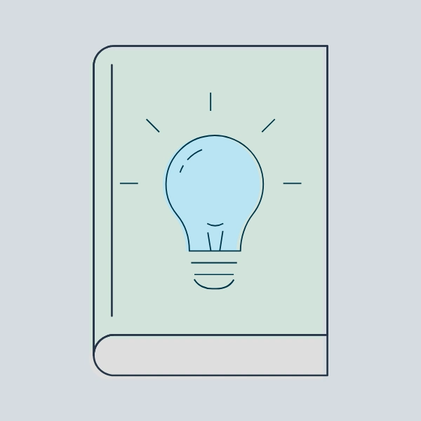 a book with a lightbulb in the middle