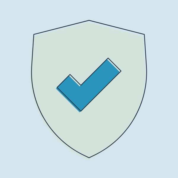 a shield with a checkmark on it