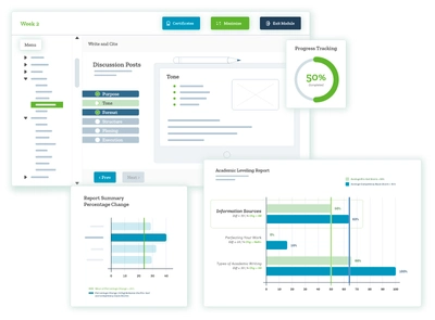 Example charts and graphs from a write & cite assessment