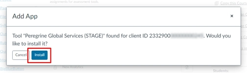An image of add app in canvas integration setup