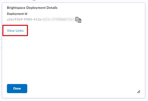 An image of view links in brigtspace-D2L integration setup