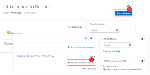 An image of search forums in Moodle integration setup