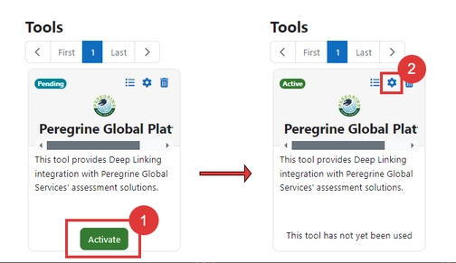 An image of tools activation in the moodle integration setup