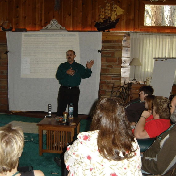 Olin O. Oedekoven delivers a leadership workshop for Powder River Coal Company in 2005.