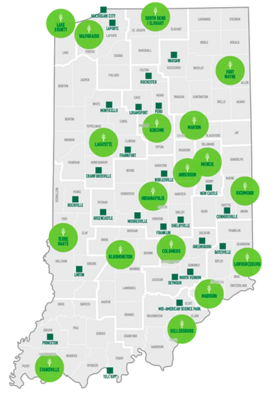 Map of Indiana